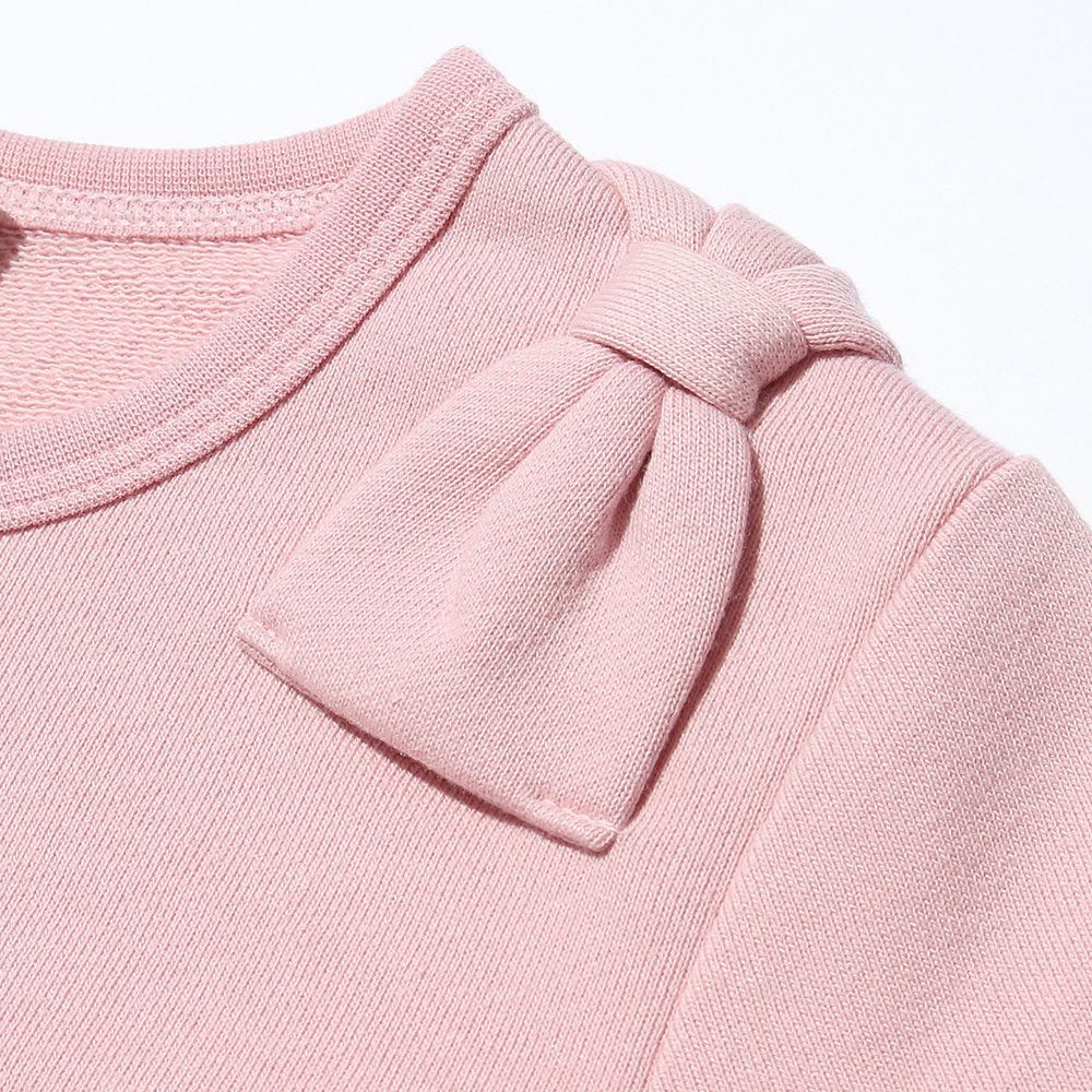 Children's clothing girls flower embroidery A line linen T -shirt Pink (02) Design point 2