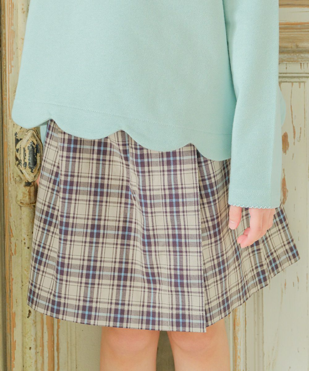 100 % cotton original check pattern skirt style culottes  MainImage