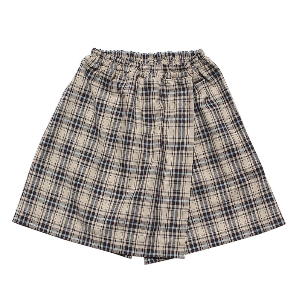 100 % cotton original check pattern skirt style culottes Beige front