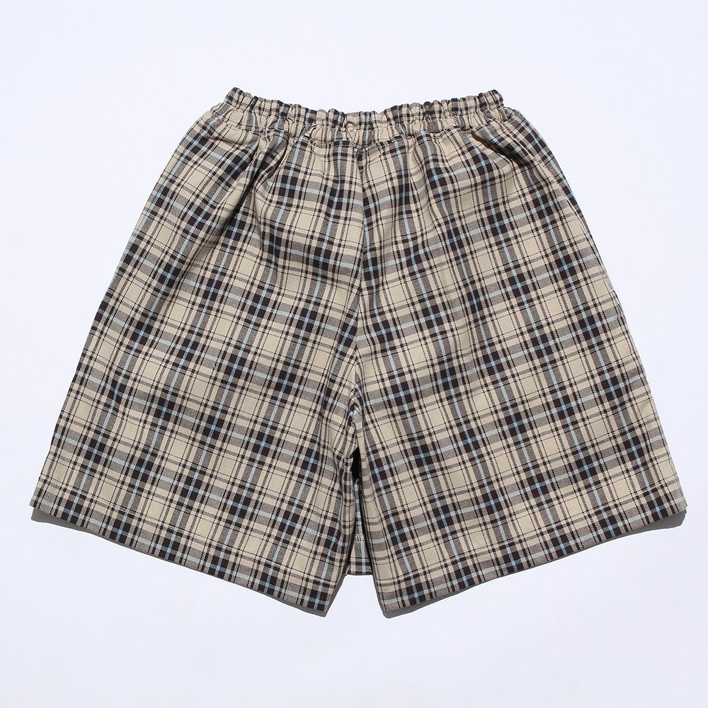 100 % cotton original check pattern skirt style culottes Beige back
