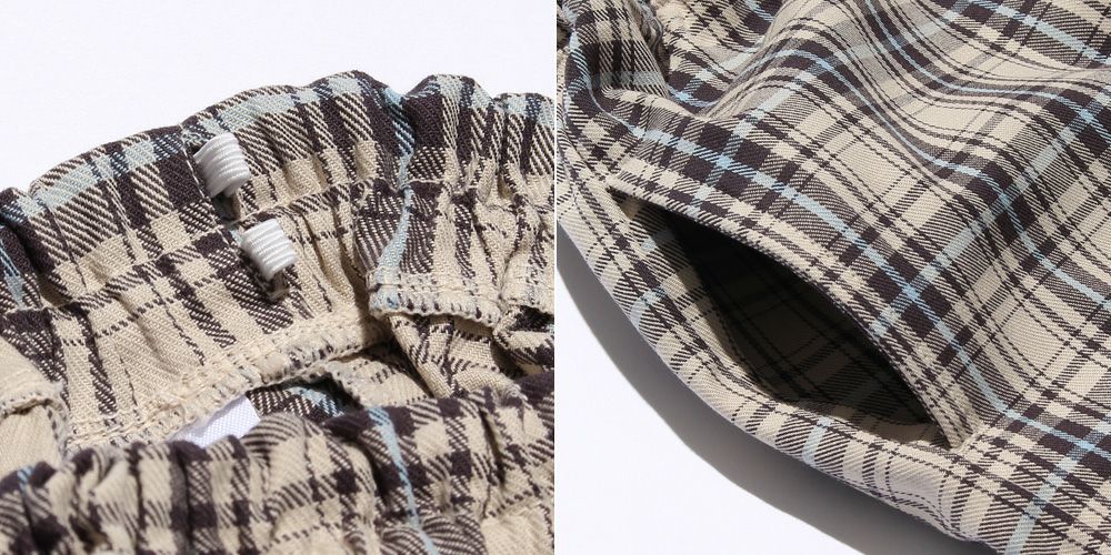 100 % cotton original check pattern skirt style culottes Beige Design point 2