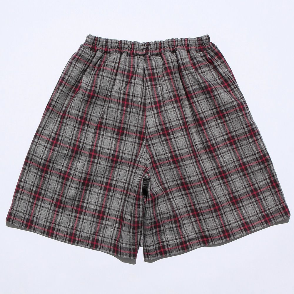 100 % cotton original check pattern skirt style culottes Misty Gray back