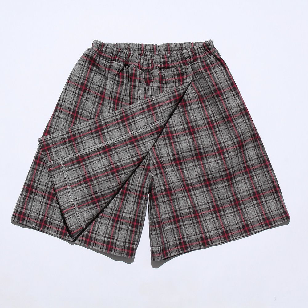 100 % cotton original check pattern skirt style culottes Misty Gray Design point 1