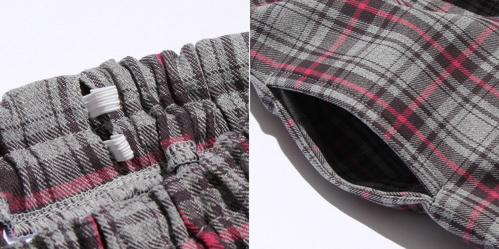 100 % cotton original check pattern skirt style culottes Misty Gray Design point 2