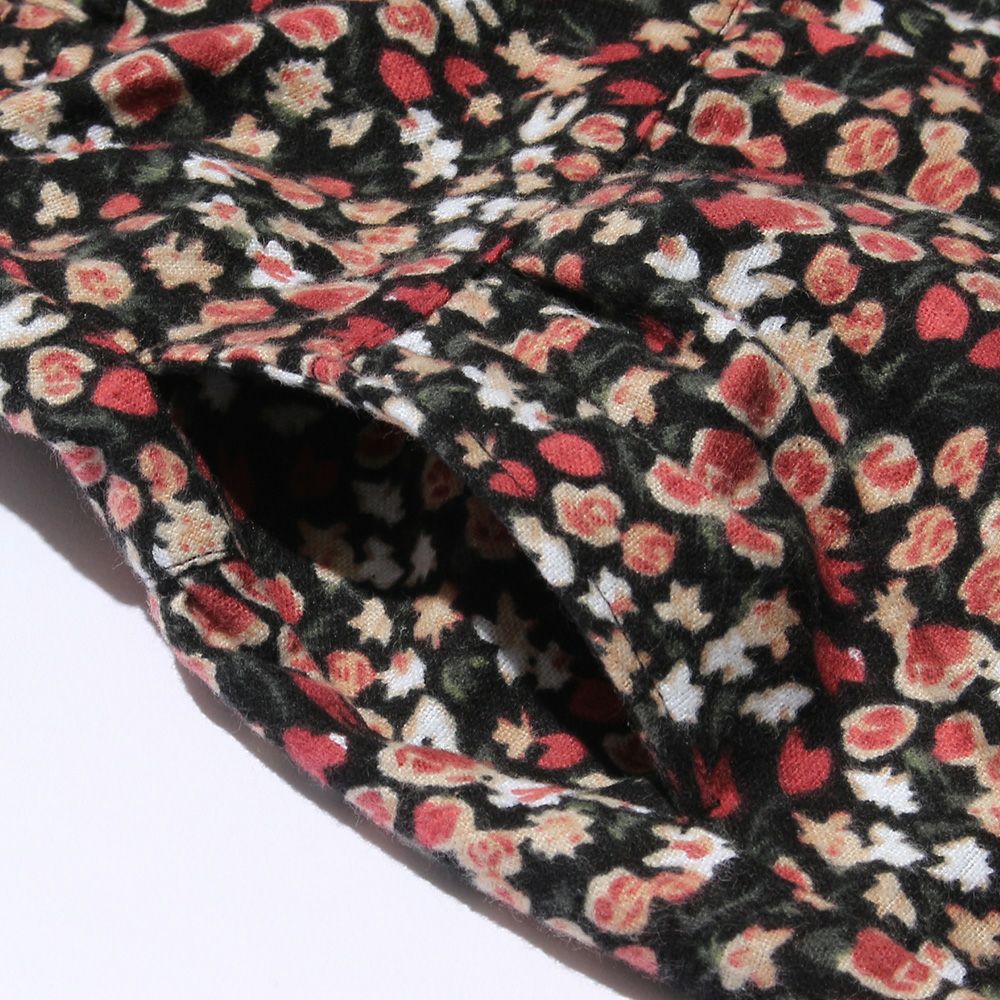 100 % cotton floral pattern culottes Black Design point 1
