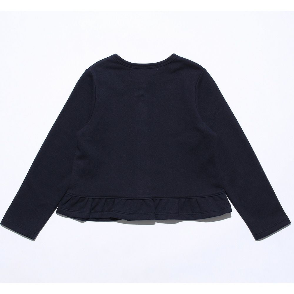 Raildigan with note embroidery frills Navy back