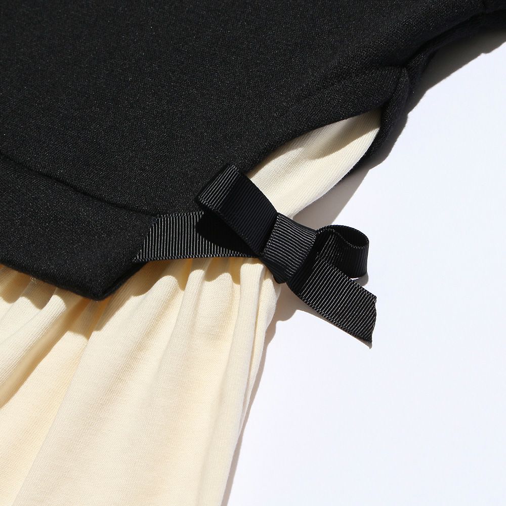 Frill fleece sweatshirt with logo and ribbon Black Design point 2