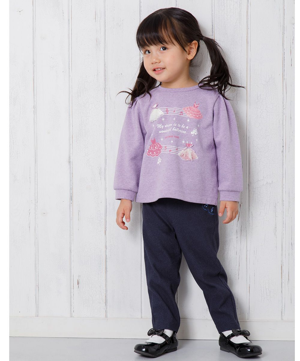 Baby Clothing Girl Baby Sound Sound Embroidery Denim Knit Pants Navy (06) Model Image 3
