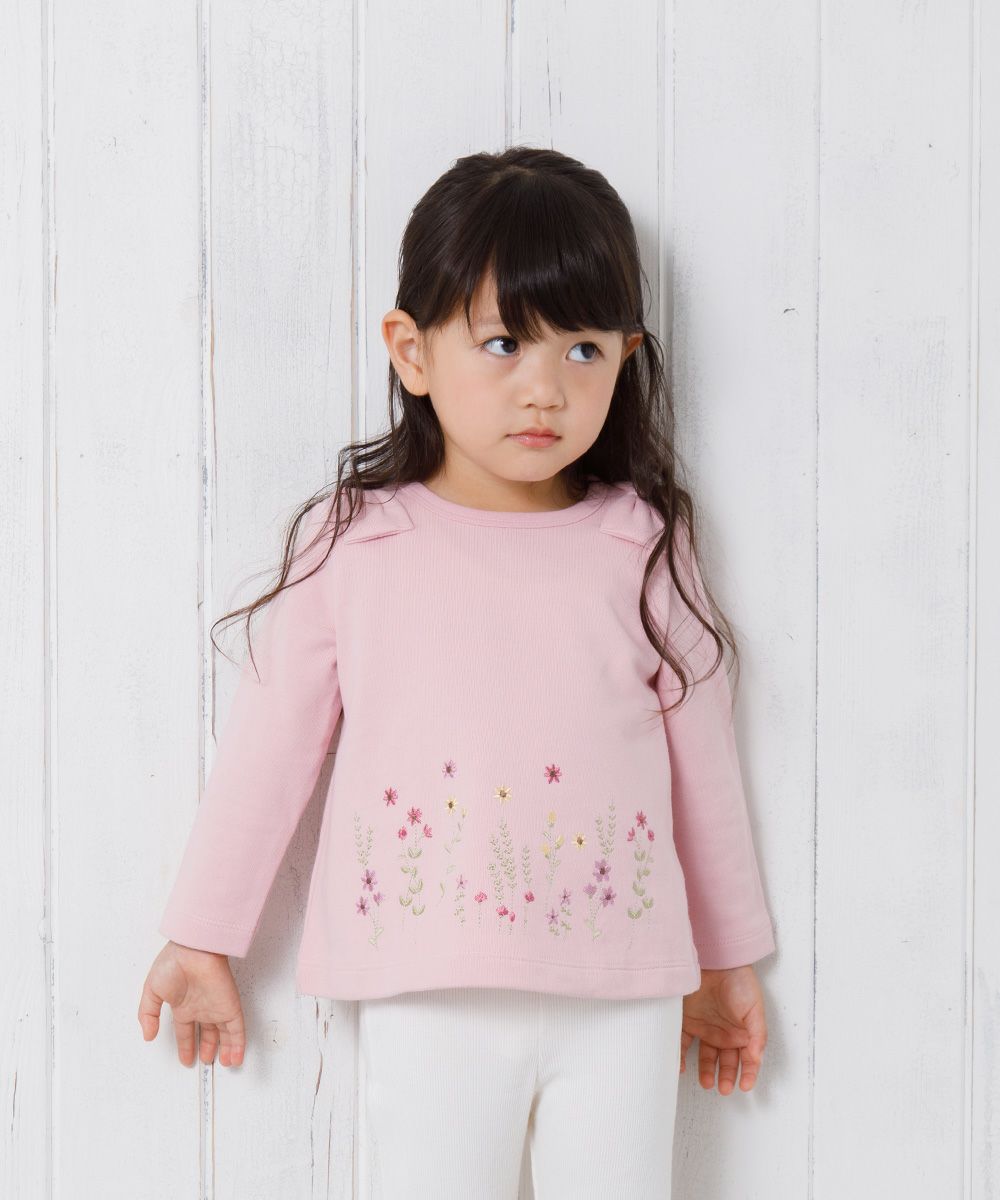 Baby Clothing Girl Baby Size Flower Embroidery A Line Back Trainer Pink (02) Model Image 3