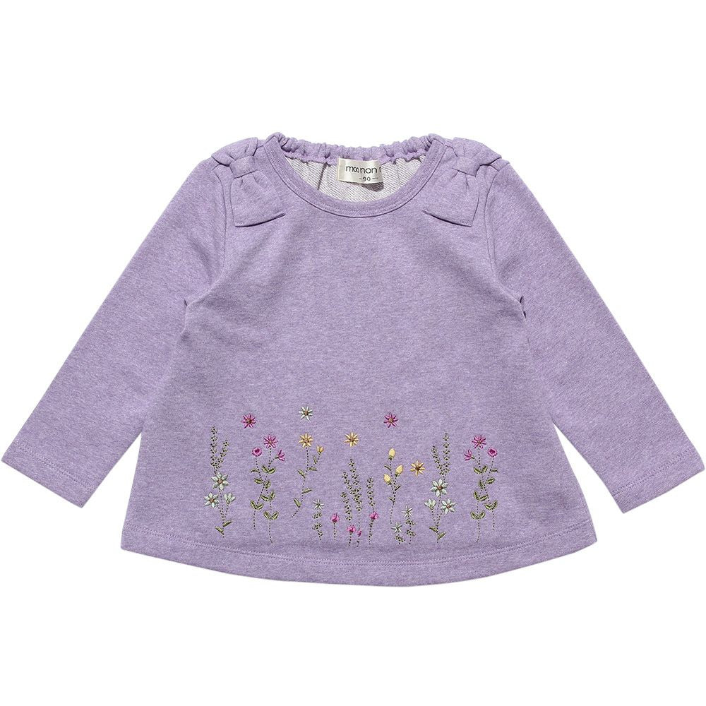 Baby Clothing Girl Baby Size Flower Embroidery A Line Back Trainer Purple (91) Front