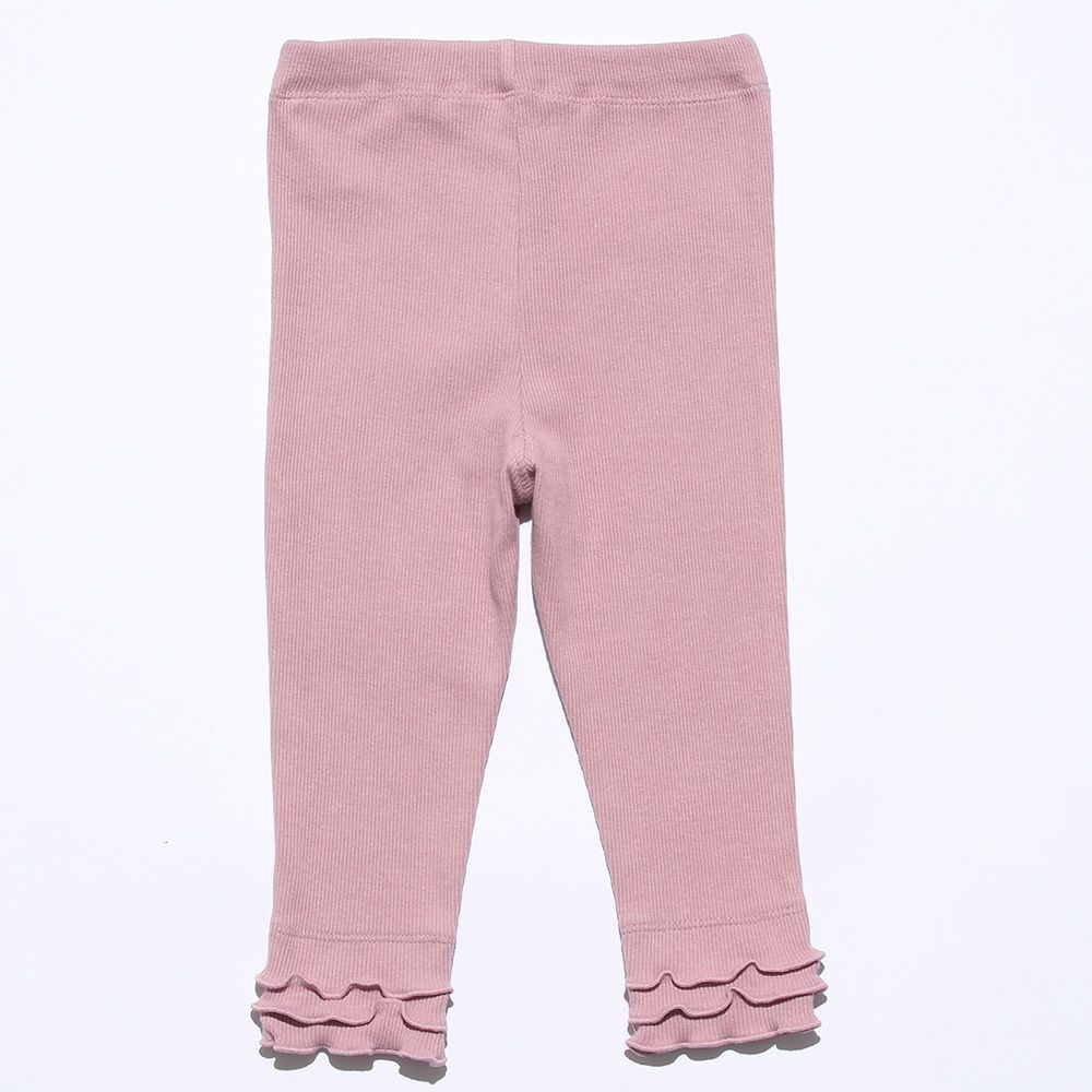 Baby Clothing Girl Baby Size Hem Frill Design three-quarter length Leggings Pink (02) The back