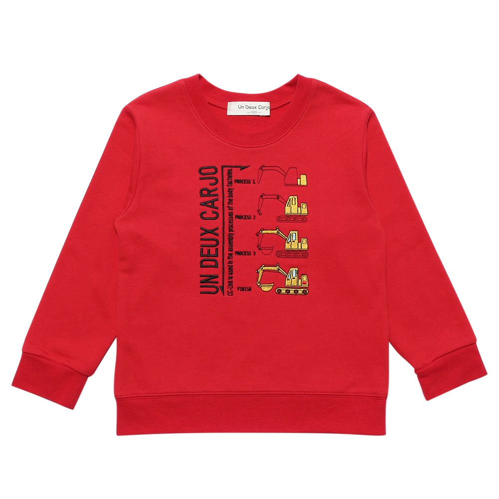 Children's clothing boy shovel car & logo embroidery vehicle series back hair red (03) front