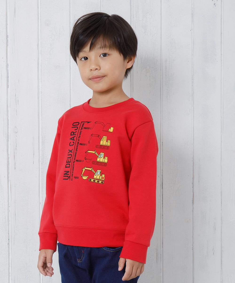 Children's clothing Boy Boys Shovel Car & Logo Embroidery Ride Red Red (03) Model image Up