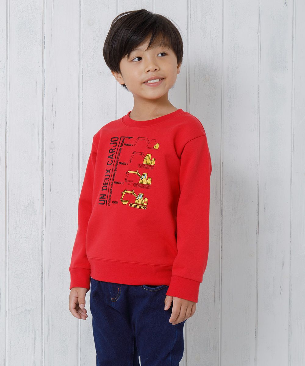 Children's clothing boy shovel car & logo embroidery vehicle series back hair red (03) model image 1