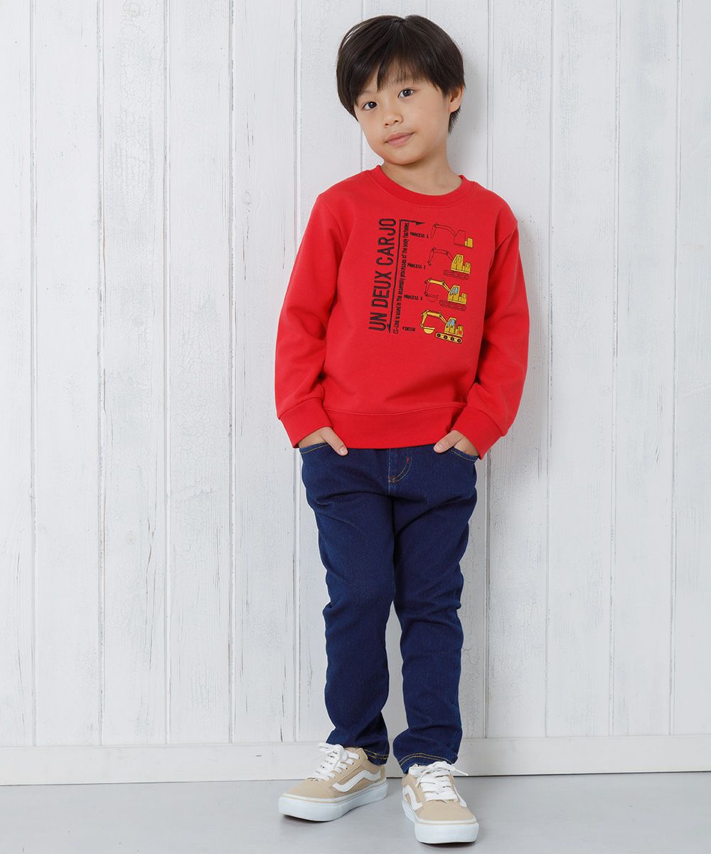 Children's clothing boy shovel car & logo embroidery vehicle series back hair red (03) model image 2