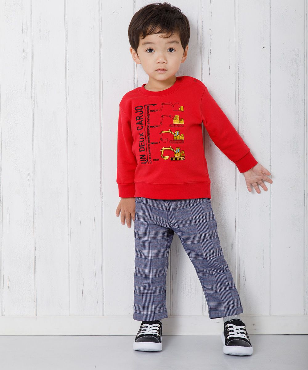 Baby Clothes Boy Baby Baby Size Shovel Car & Logo Embroidery Vehicle Series Fleet Trainer Red (03) Model Image 3