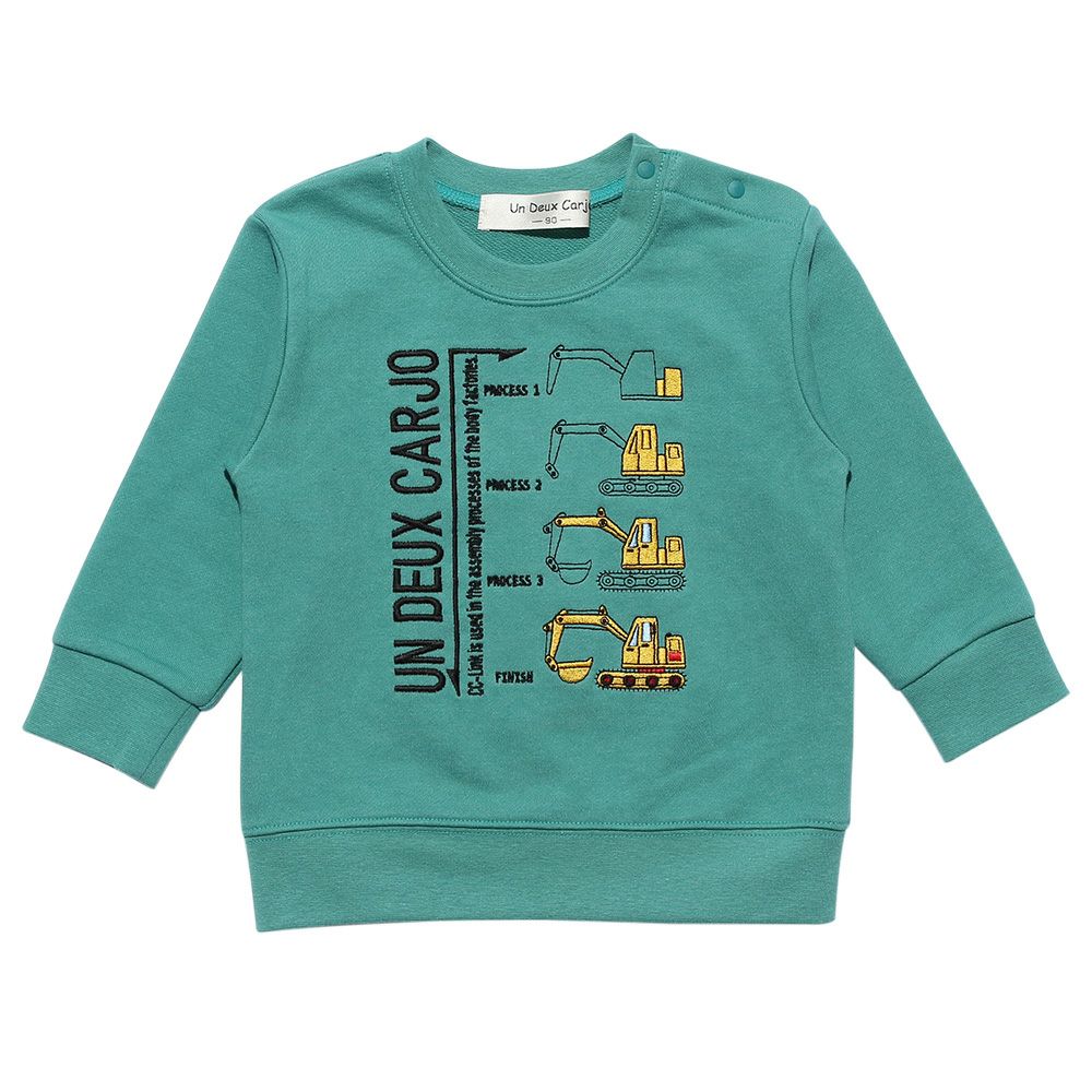 Baby Clothes Boy Baby Baby Size Shovel Car & Logo Embroidery Vehicle Series Fleet Trainer Green (08) Front