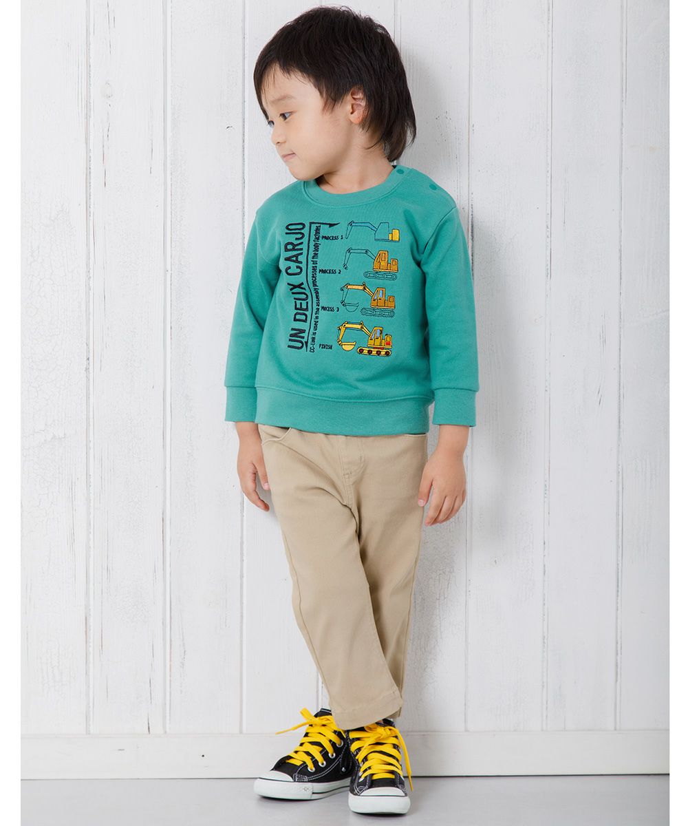 Baby Clothes Boys Baby Size Shovel Car & Logo Embroidery Ride Series Fleet Trainer Green (08) Model Image whole body