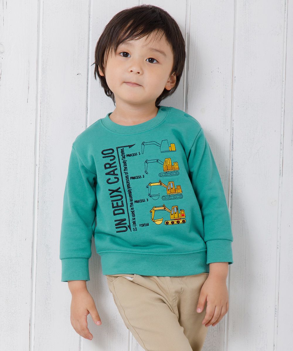 Baby Clothes Boy Baby Baby Size Shovel Car & Logo Embroidery Vehicle Series Fleet Trainer Green (08) Model Image 1