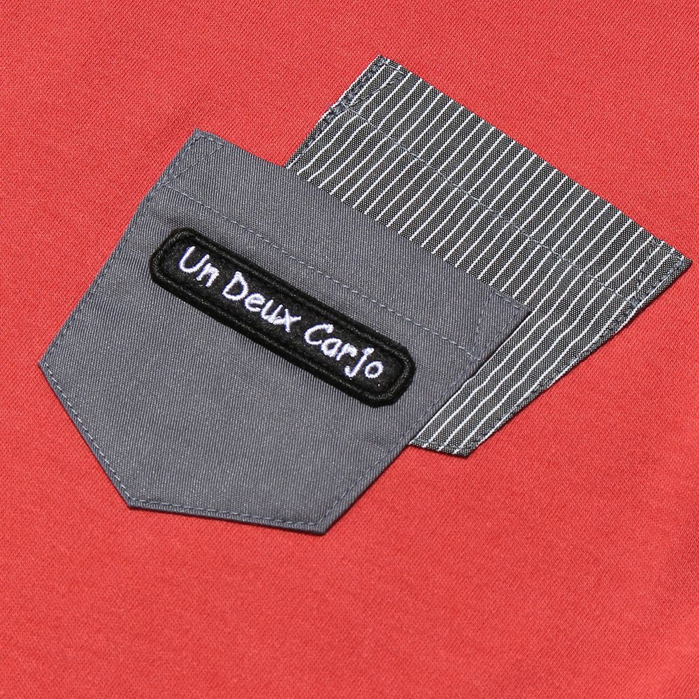 100 % cotton pocket -style dressing T -shirt Orange Design point 1