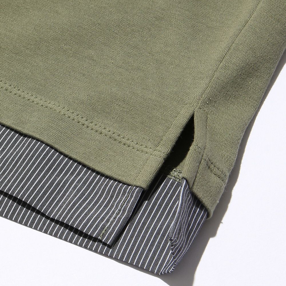 100 % cotton pocket -style dressing T -shirt Khaki Design point 2