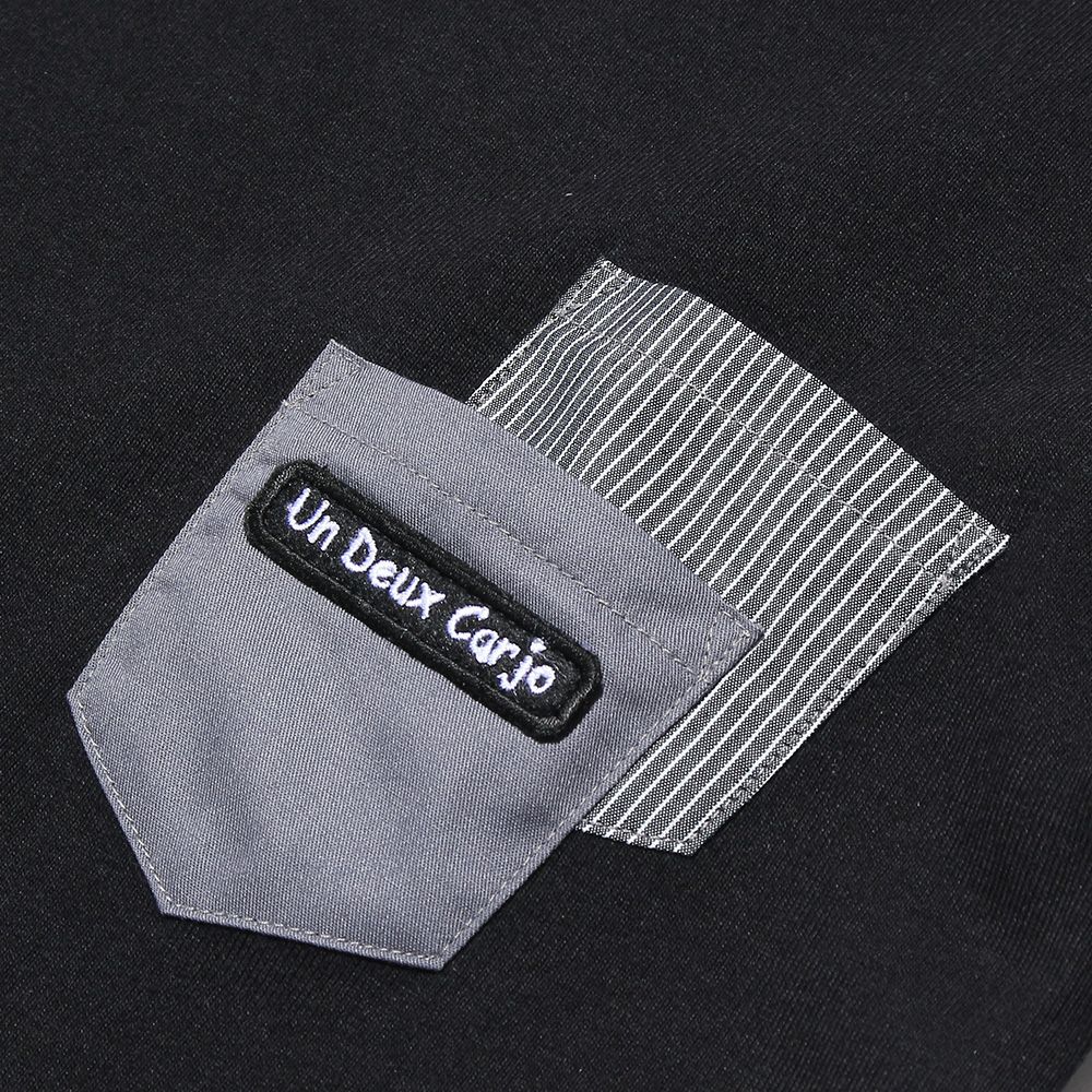 100 % cotton pocket -style dressing T -shirt Black Design point 1