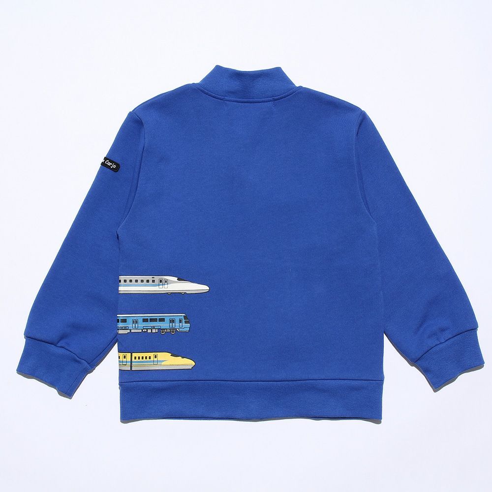 Children's clothing Boys Train Print Vehicle Series Hair Zip Up Jacket Blue (61) Back