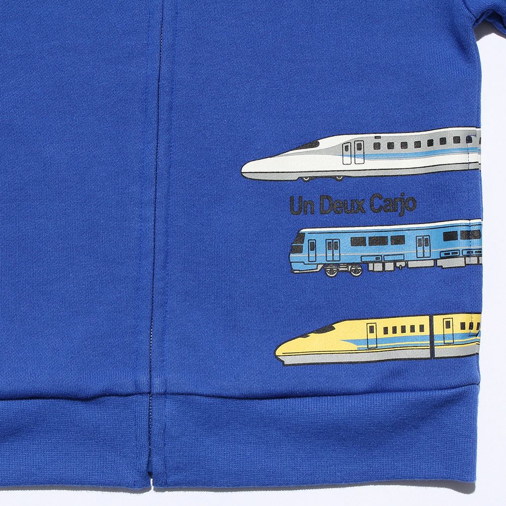 Children's clothing Boys Train Print Vehicle Series Hair Zip Up Jacket Blue (61) Design Point 1