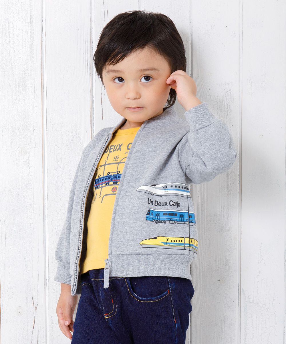 Baby Clothes Boy Baby Size Baby Train Print Vehicle Series Fleecle Zip Up Jacket Hors Model Image 1