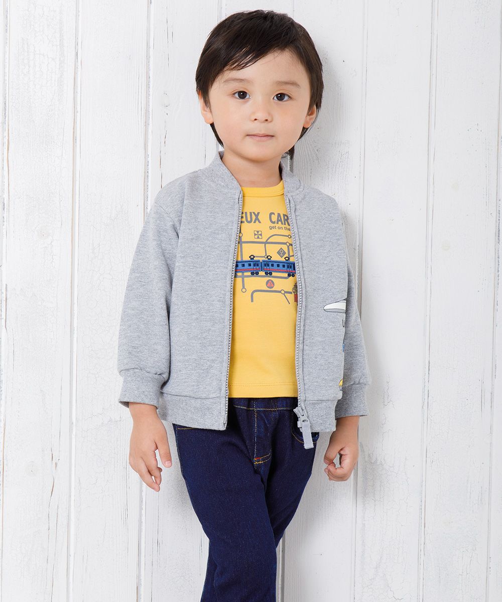 Baby Clothes Boy Baby Size Baby Train Print Vehicle Series Fleecle Zip Up Jacket Hors Model Image 2