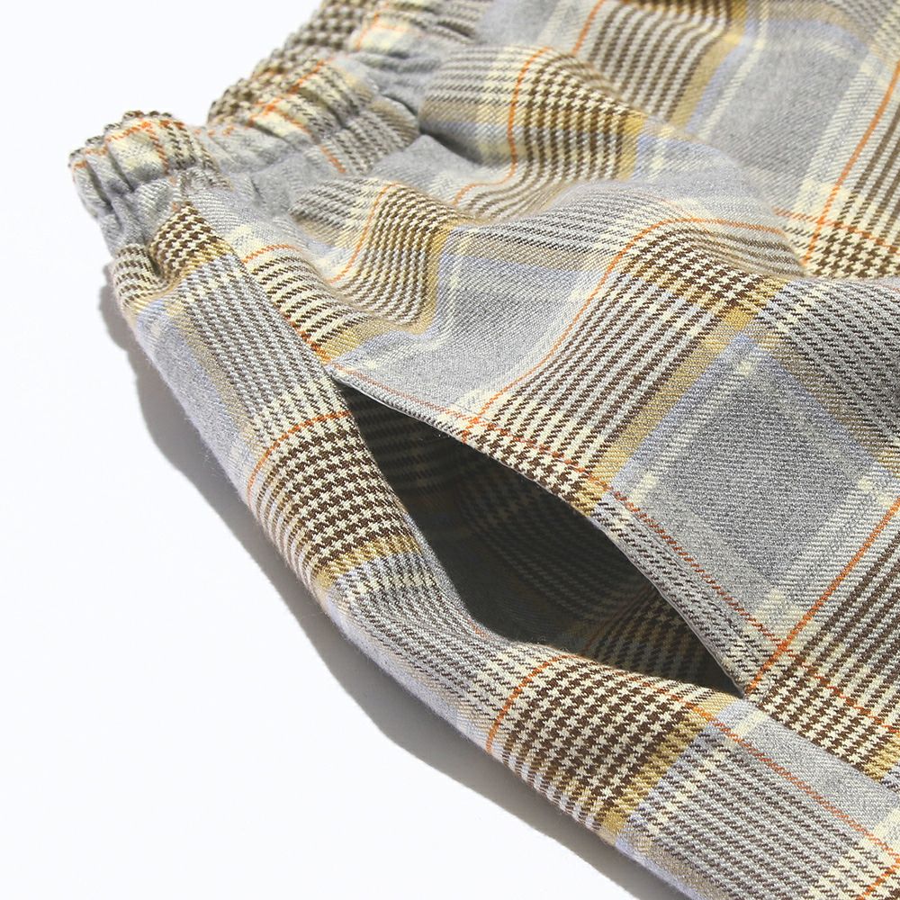 Check pattern wrap skirt Gray Design point 2