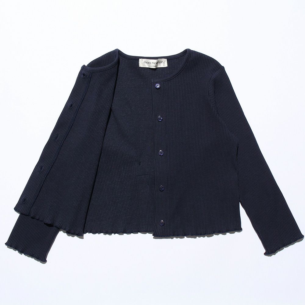 Baby clothes girl back ribbon Live knit cardigan navy (06) Design point 2