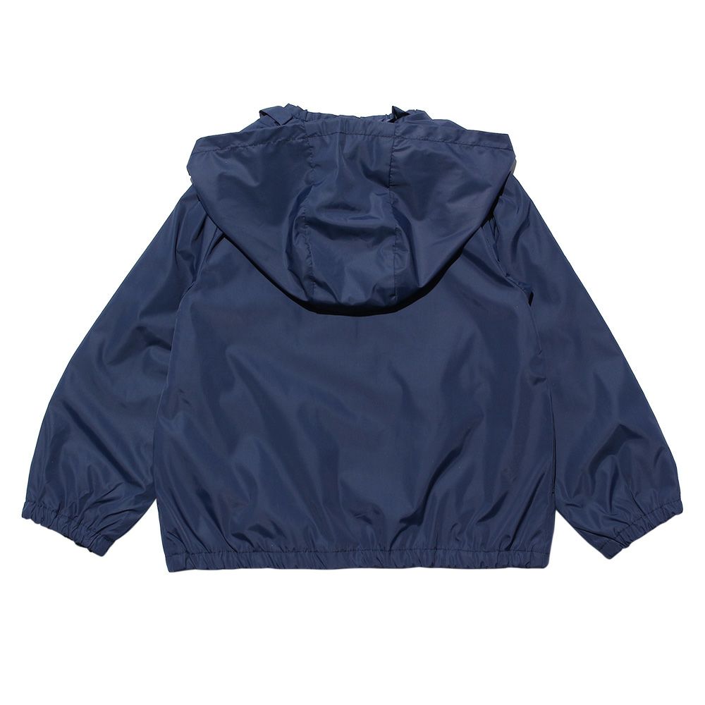 Essther zip -up parka jacket with frills and hood Navy back