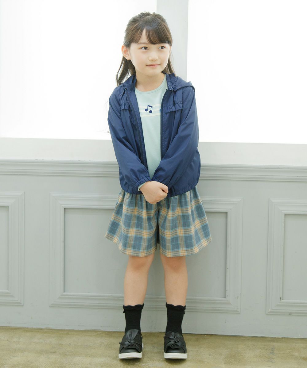 Essther zip -up parka jacket with frills and hood Navy model image 2