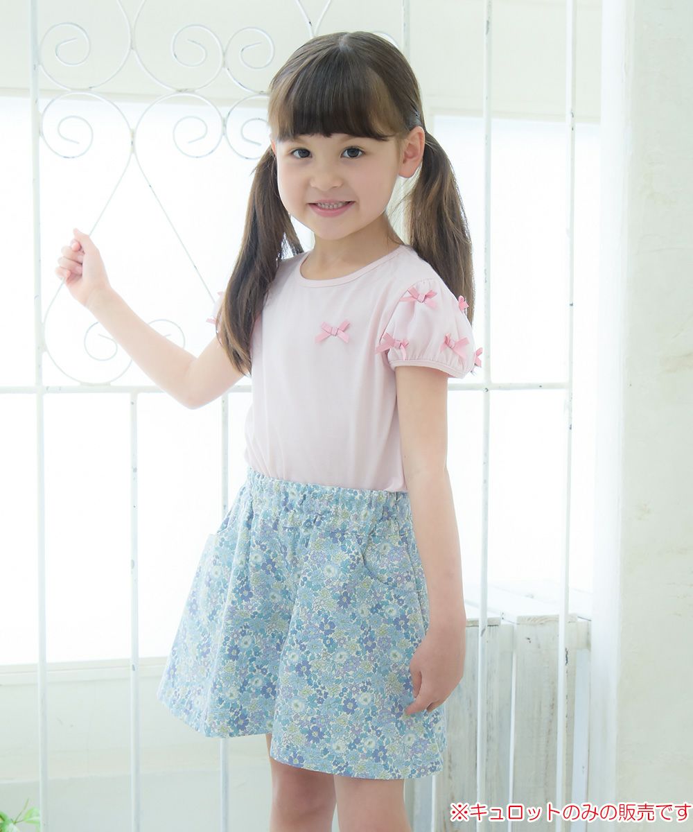 Children's clothing girls 100 % cotton product cotton pattern culottes culottes culotta culottation pants blue (61) model image 2