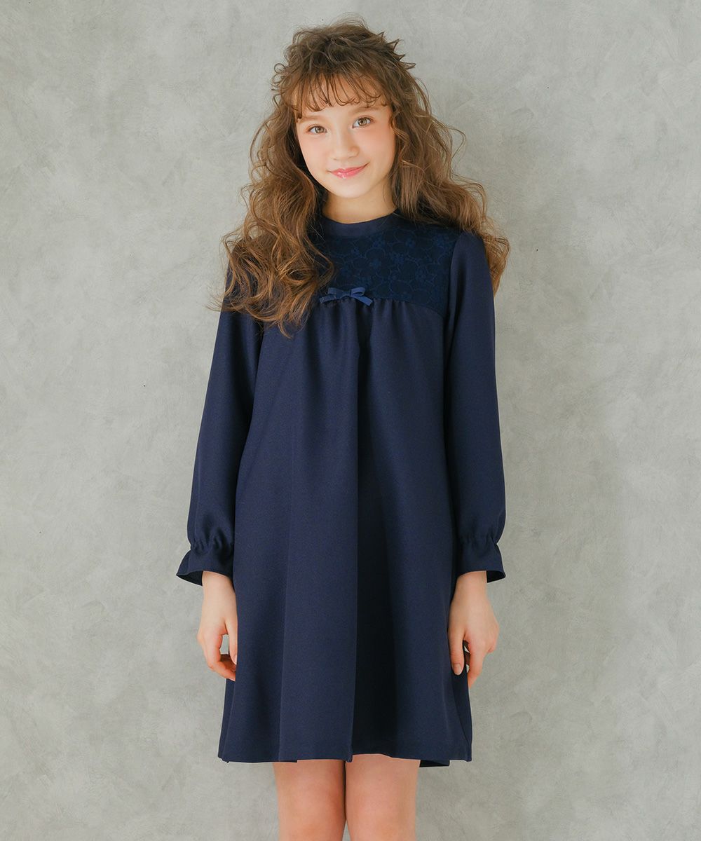Made in Japan Race Switching Ribbon One Piece Navy model image up