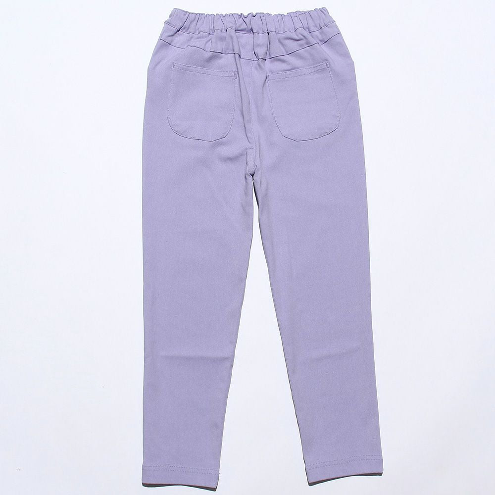 Super stretch material with ribbon full -length slope pants Purple back