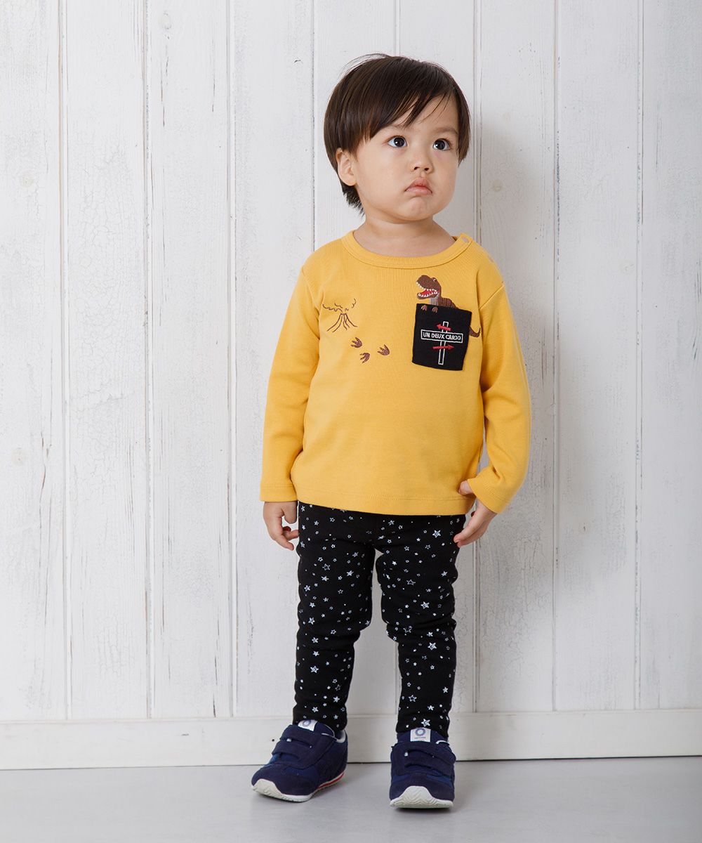 Baby Clothes Boy Baby Baby Size Star pattern Print Full -length Leggings Black (00) Model Image