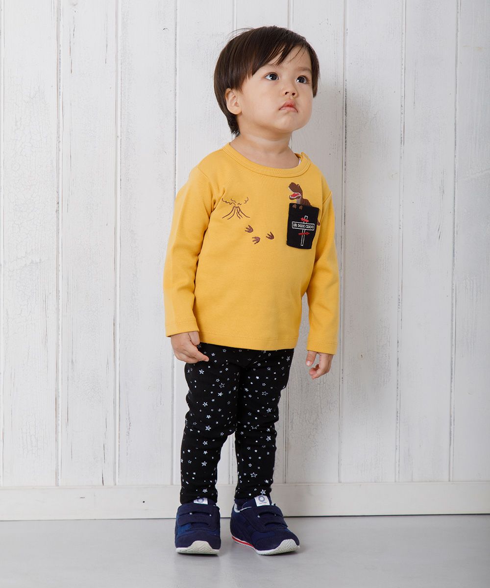 Baby Clothes Boy Baby Baby Size Star Pattern Print Full Ringes 10 -Ligge Leggings Black (00) Model Image 1
