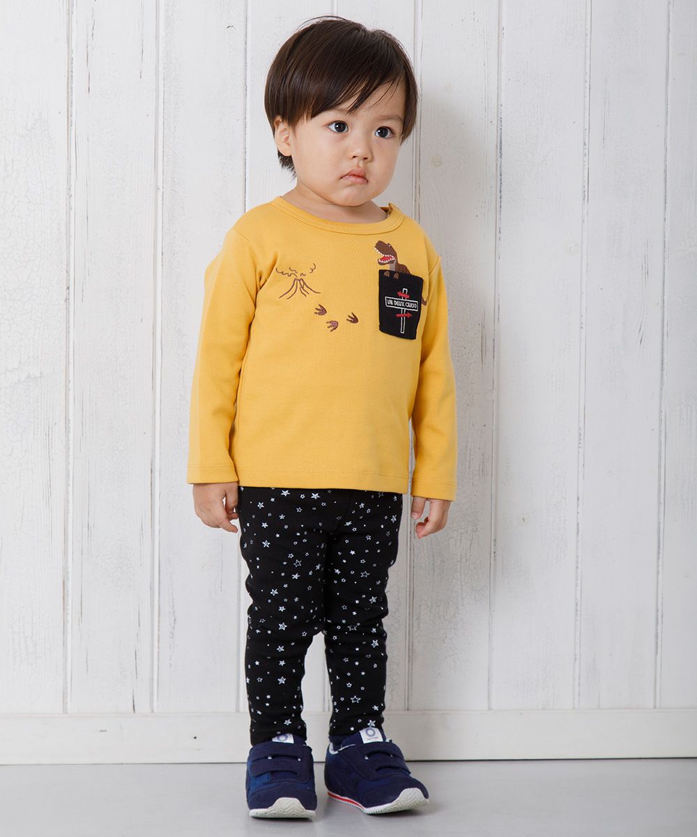 Baby Clothes Boy Baby Baby Size Star Pattern Print Full Ringes 10 -Ligge Leggings Black (00) Model Image 2
