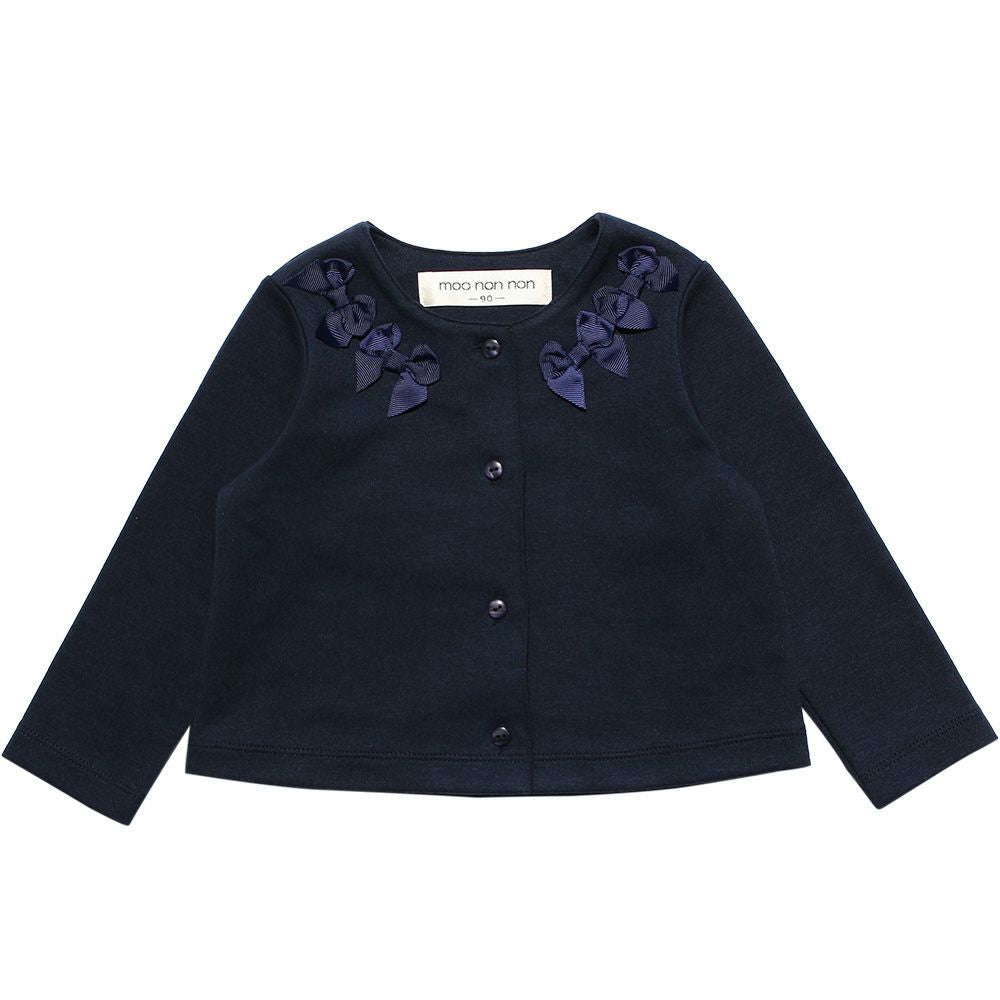 Baby Clothing Girls Baby Size Double Knit Cardigan Navy (06) Front