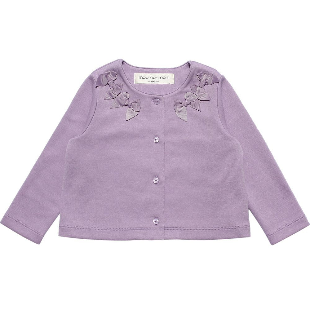 Baby Clothing Girl Baby Size Double Knit Cardigan Purple (91) Front
