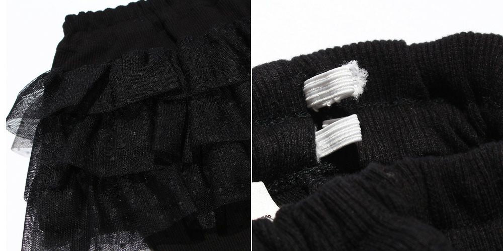 Baby size 3 layeres of tulle skirt three-quarter length leggings Black Design point 1