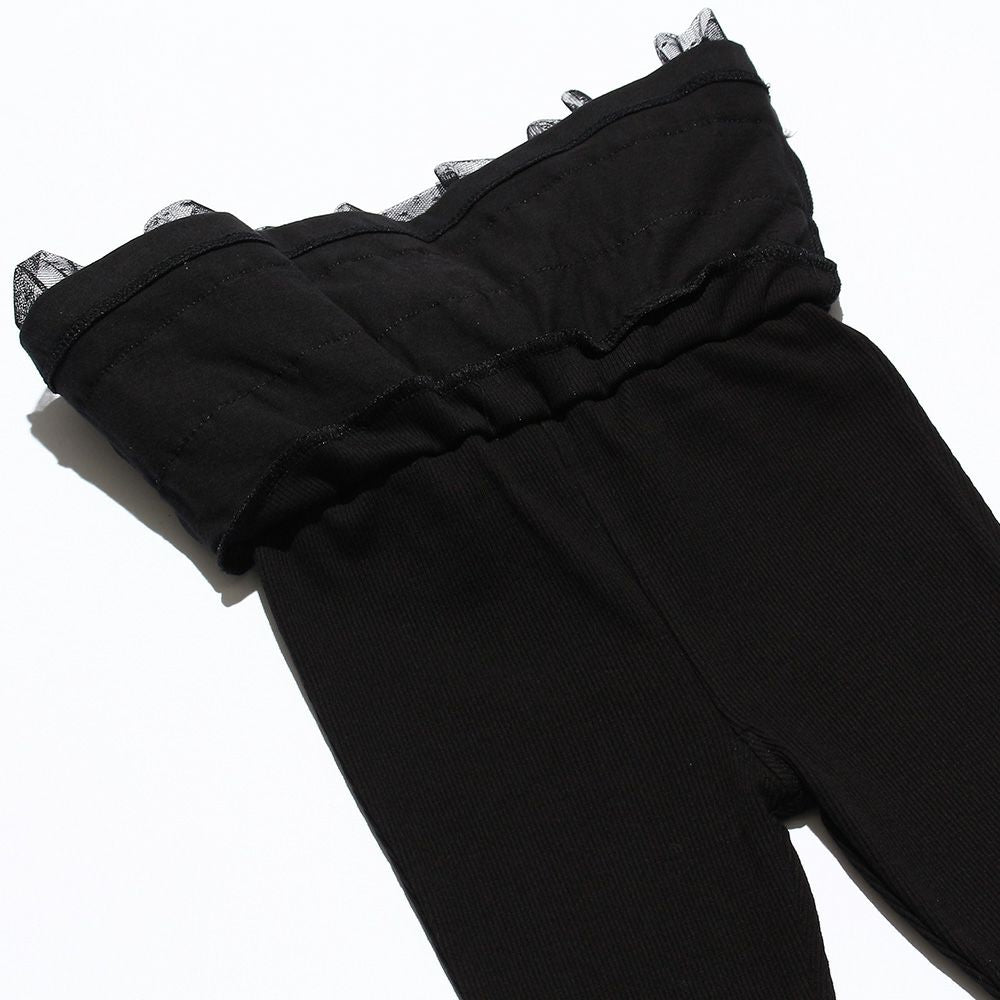 Baby size 3 layeres of tulle skirt three-quarter length leggings Black Design point 2