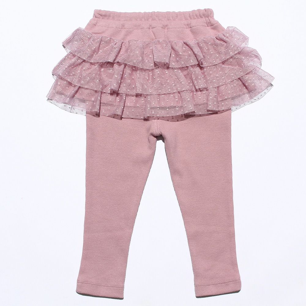 Baby size 3 layeres of tulle skirt three-quarter length leggings Pink back