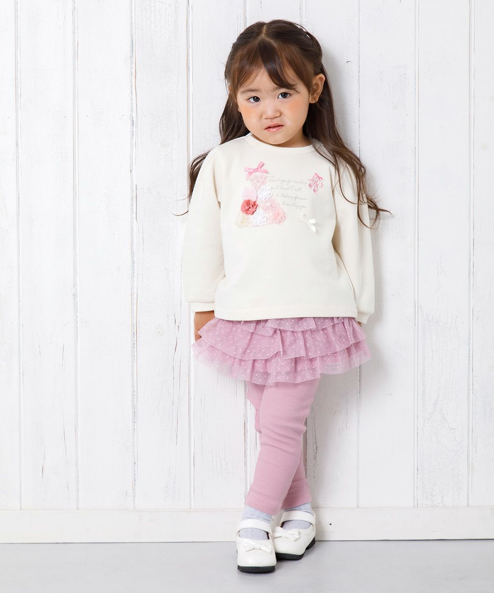 Baby size 3 layeres of tulle skirt three-quarter length leggings Pink model image 1