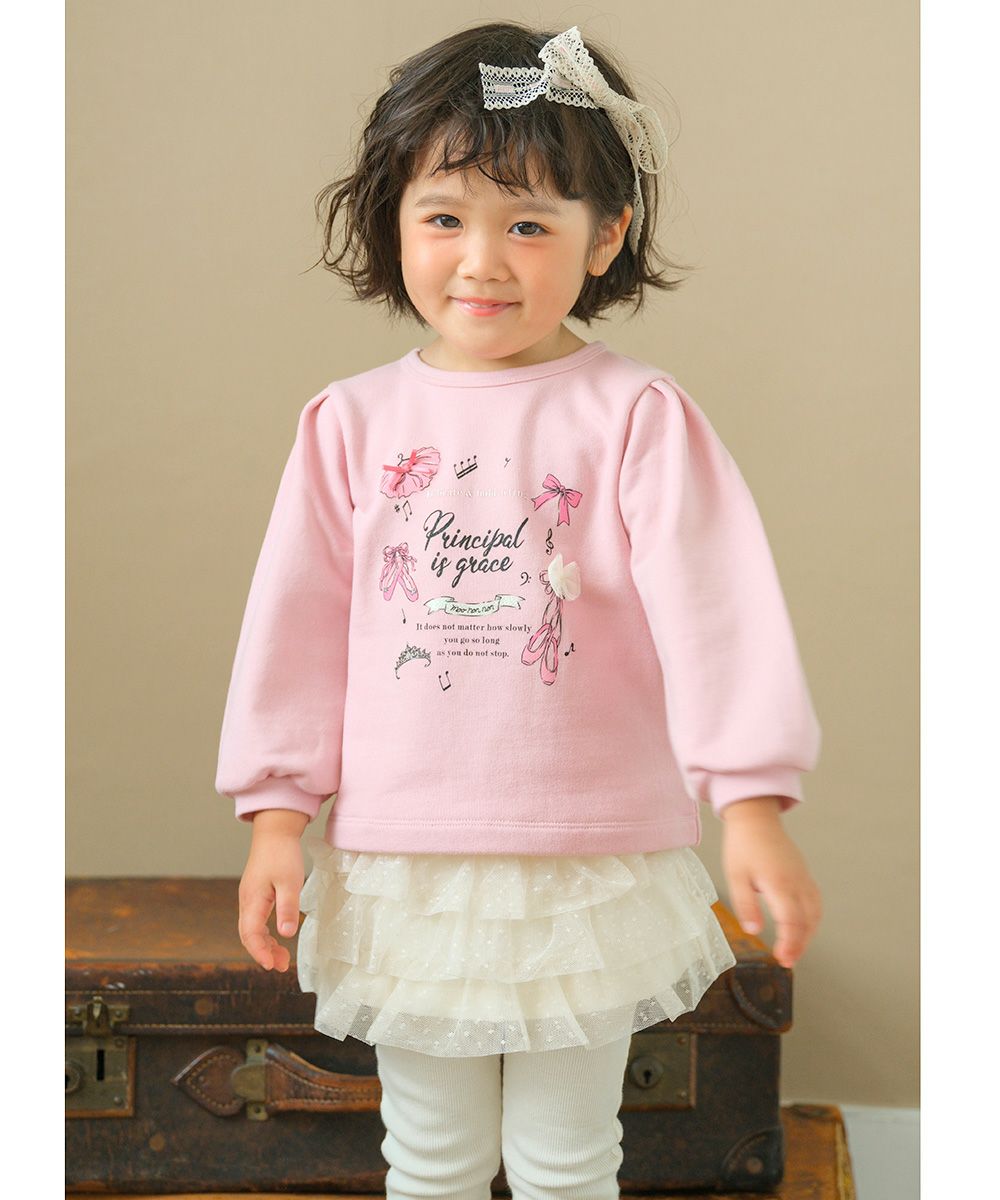 Baby size 3 layeres of tulle skirt three-quarter length leggings Ivory model image 4