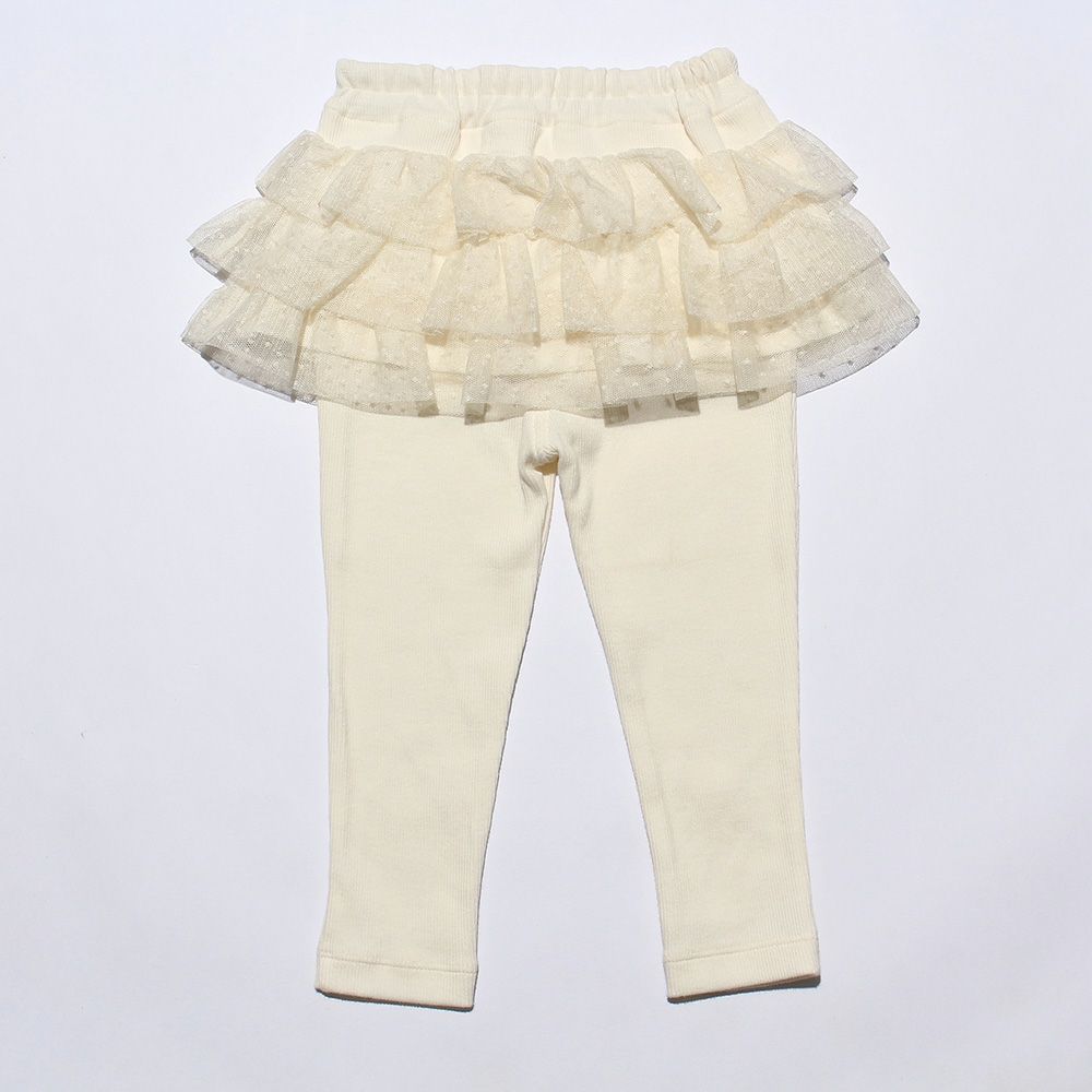 Baby size 3 layeres of tulle skirt three-quarter length leggings Ivory back