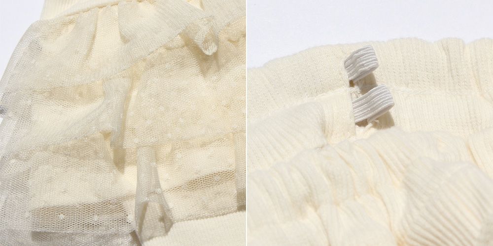 Baby size 3 layeres of tulle skirt three-quarter length leggings Ivory Design point 1