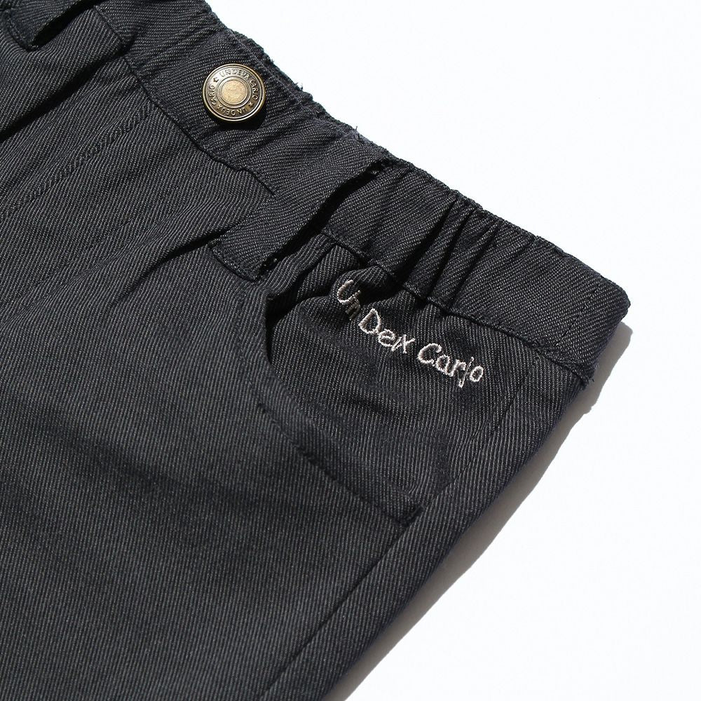 Super Stretch twill material logo embroidery long pants Charcoal Gray Design point 1